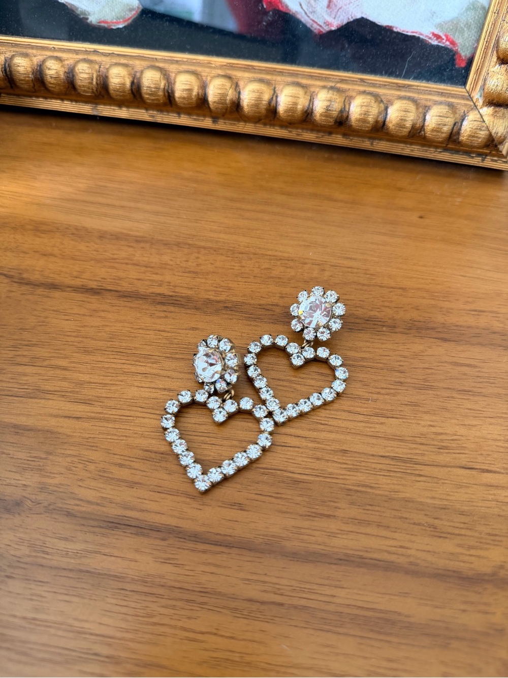 Cupid Crystal Heart Dangle Earrings Loren Hope